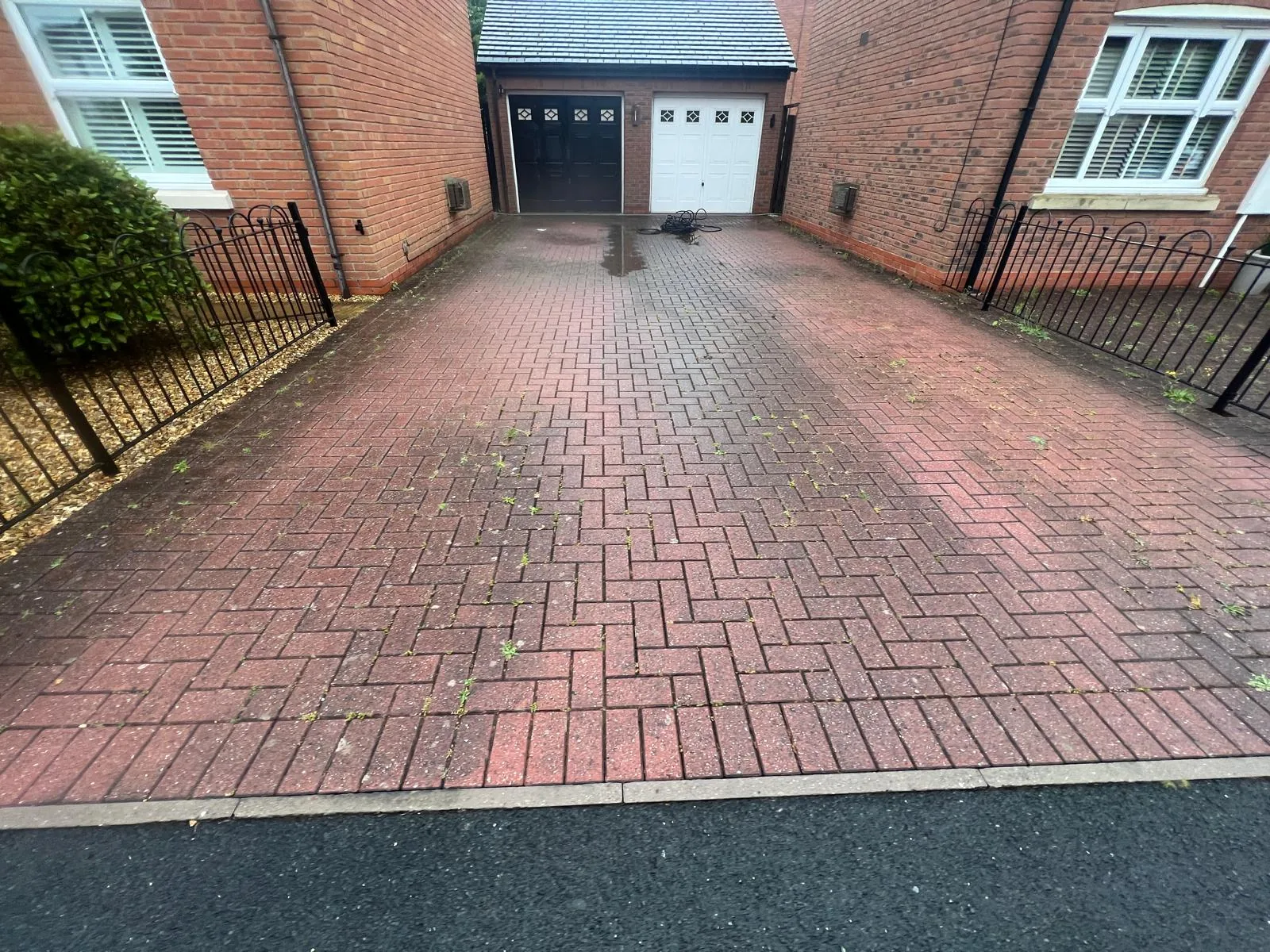 Tarmac driveway before cleaning