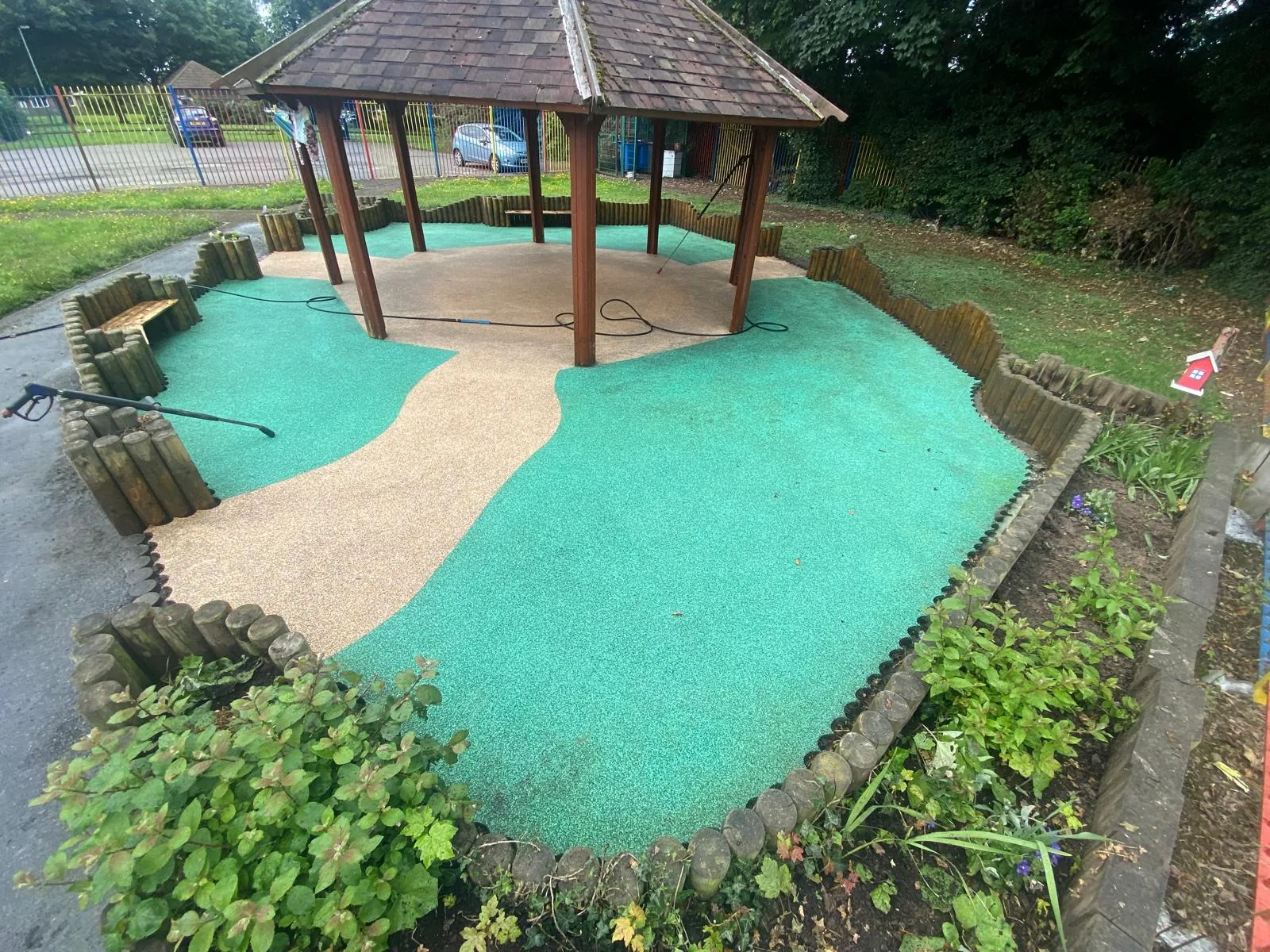 Playground surface after cleaning