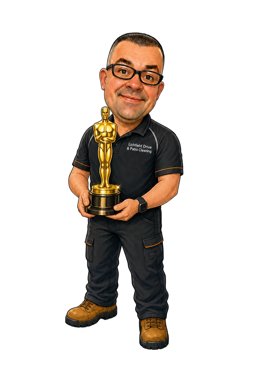 Jon proudly holding a Gold Standard Award