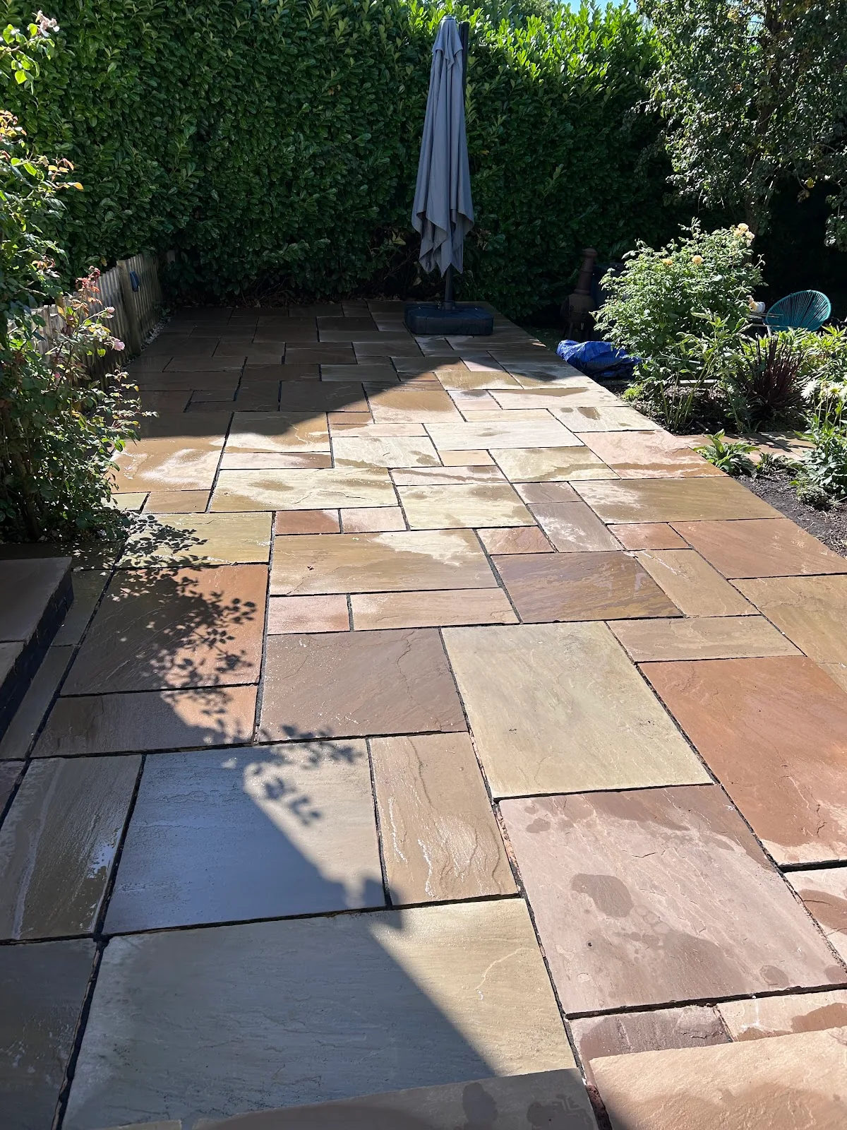 Indian sandstone slabs after cleaning