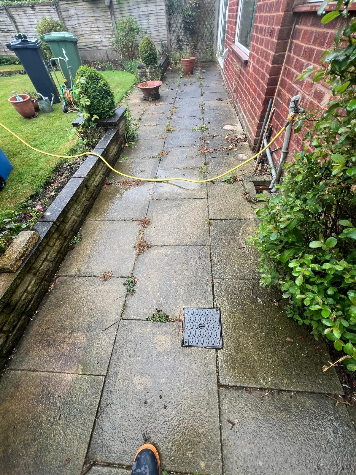 Garden path after jet wash