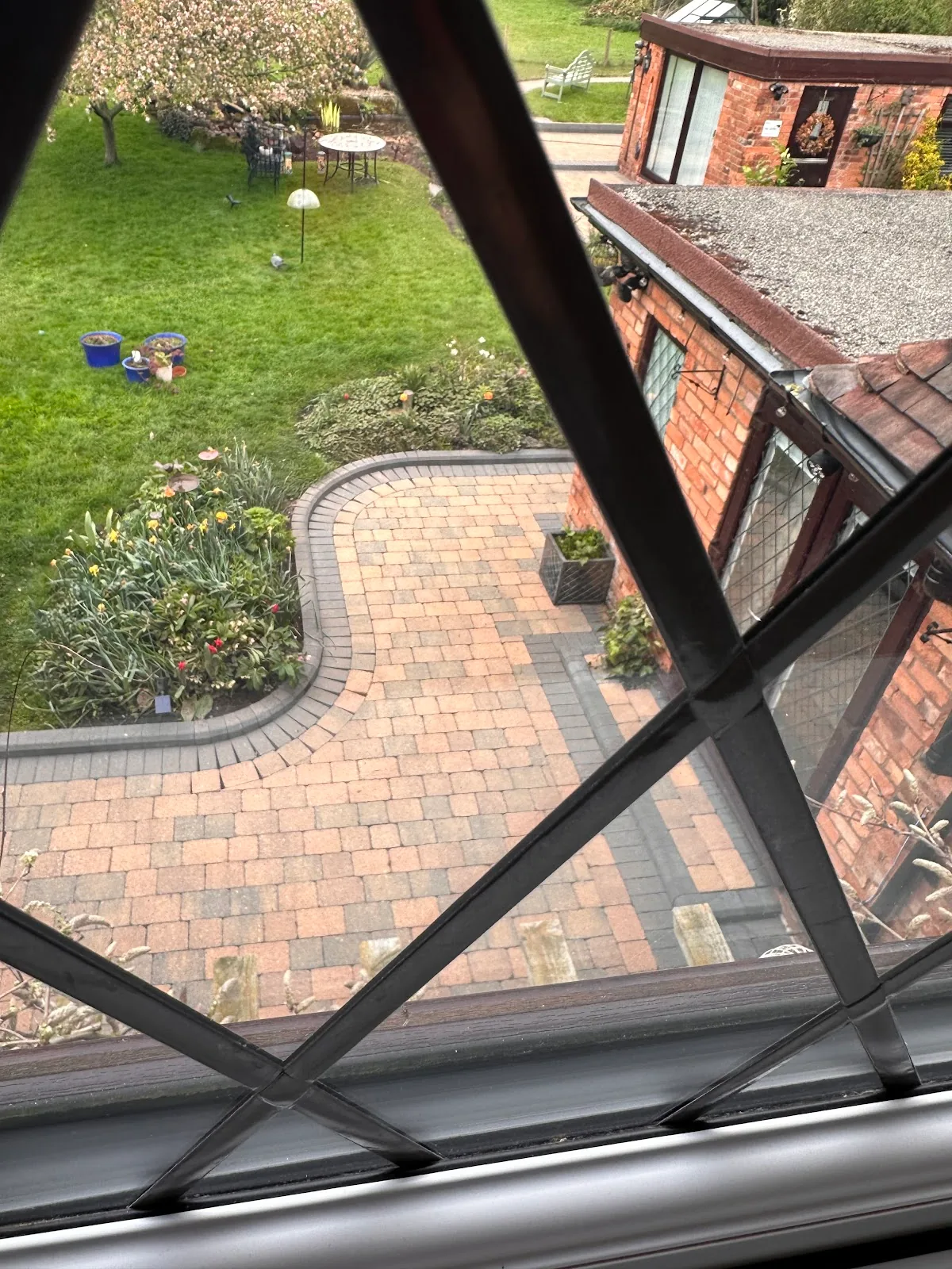 Patio edges cleaned